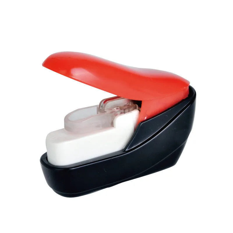 Stapler-free stapler compact embossed ABS paper binder 50x25x50mm random colour