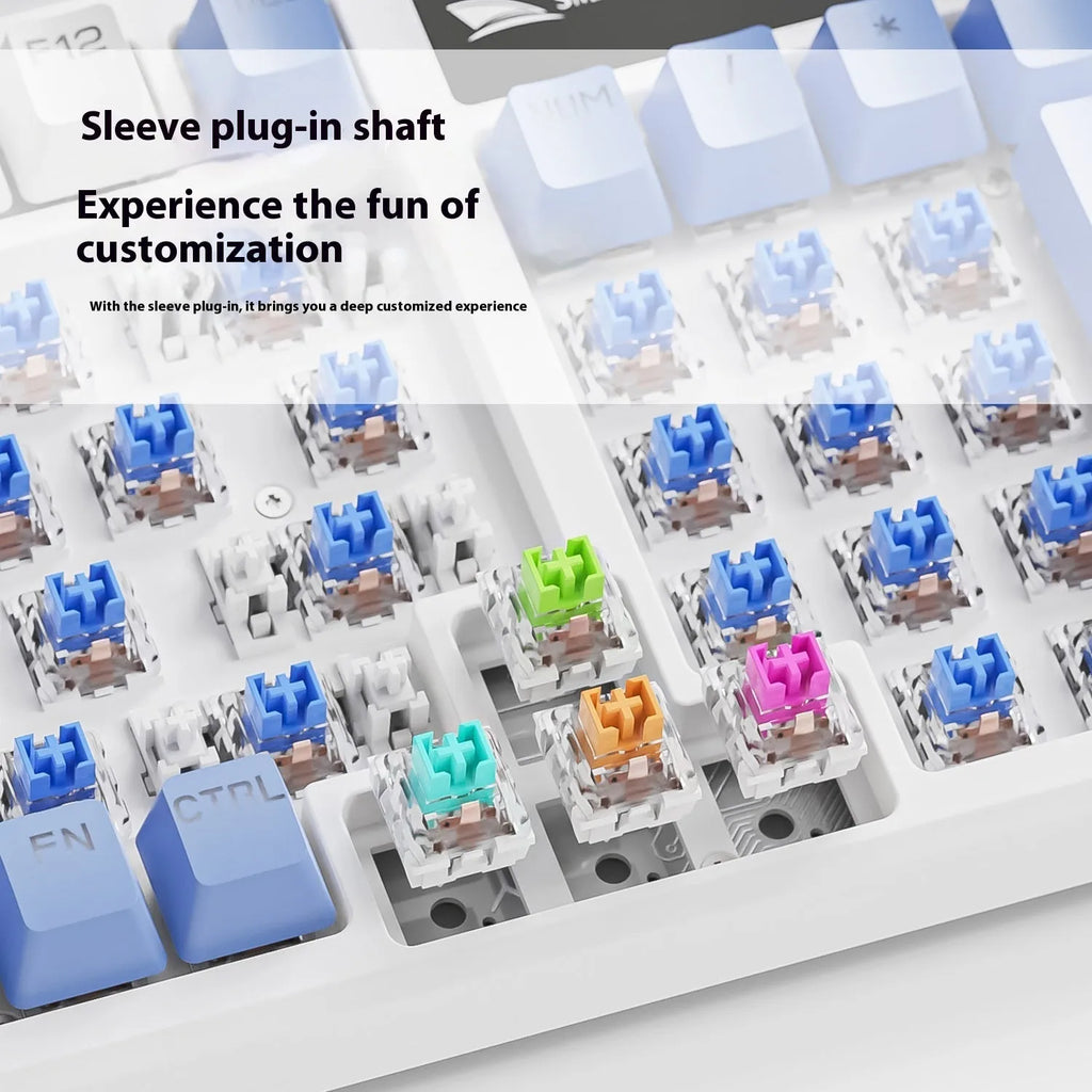 SK15 wired mechanical gaming keyboard with Kailh light green switches and RGB backlighting