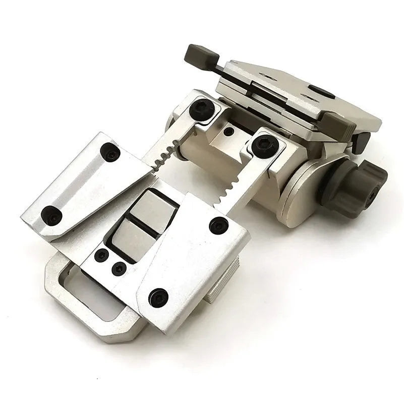 Dumper bracket tactical helmet accessory in black, brown, or silver colour for shooting sports