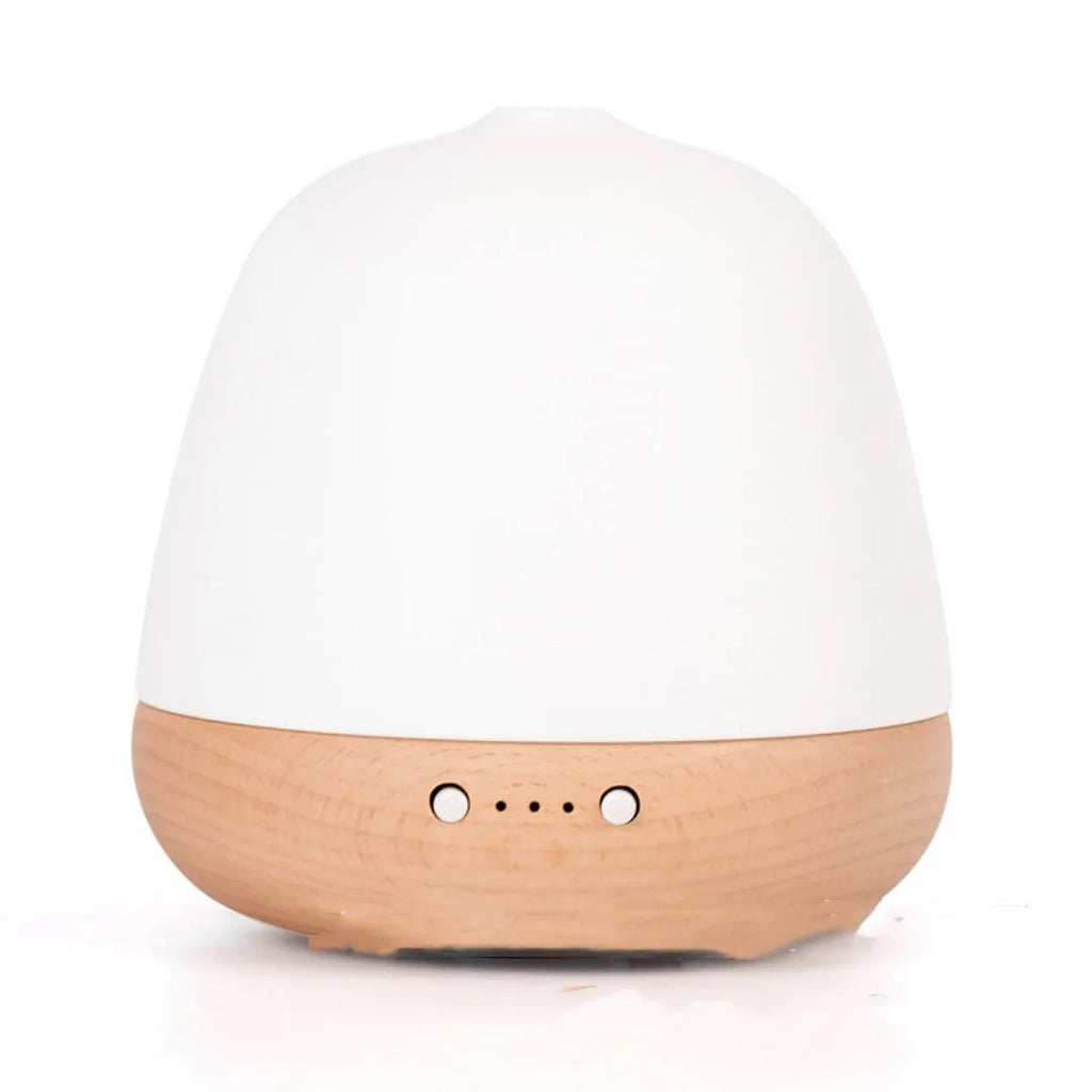 Round white ceramic ultrasonic essential oil humidifier, 180ml, 12W, with timer and single fog export