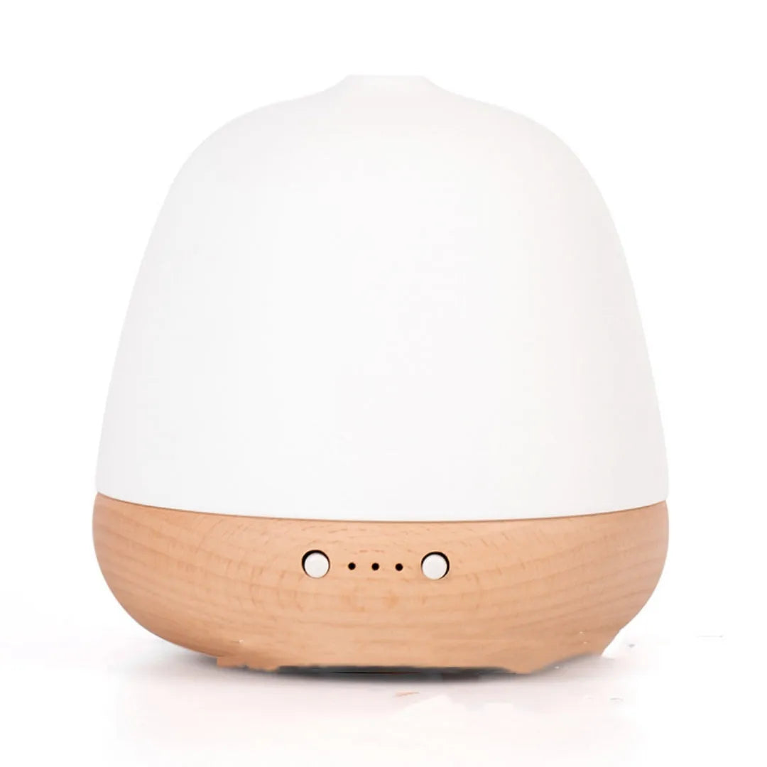 Round white ceramic ultrasonic essential oil humidifier, 180ml, 12W, with timer and single fog export