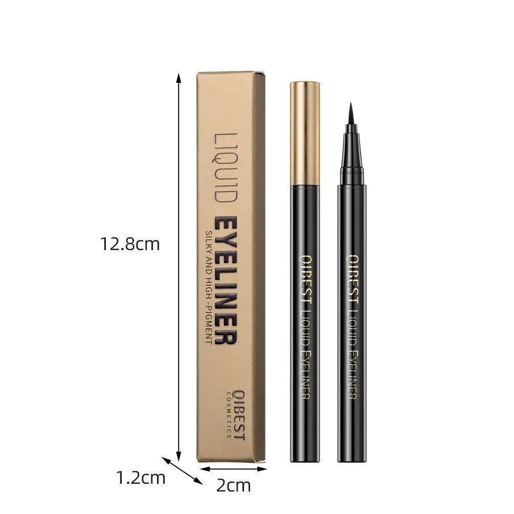Black liquid eyeliner pen with waterproof and smudge-proof properties