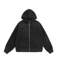 Solid colour loose-fit cardigan coat with small back bag detail in cotton blend fabric.