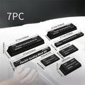 Set of seven black frosted EVA modelling blocks with metal core construction for support.
