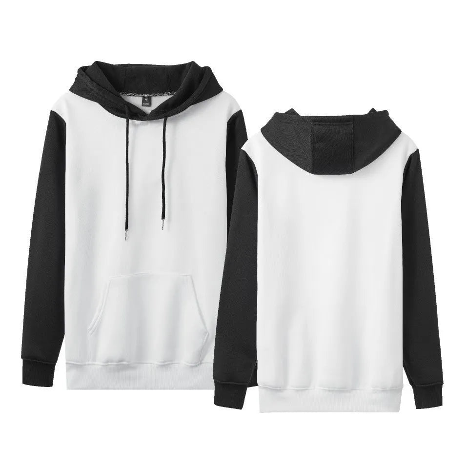 Cross-border design hoodie with contrast colour stitching on sleeves in two-tone colour options