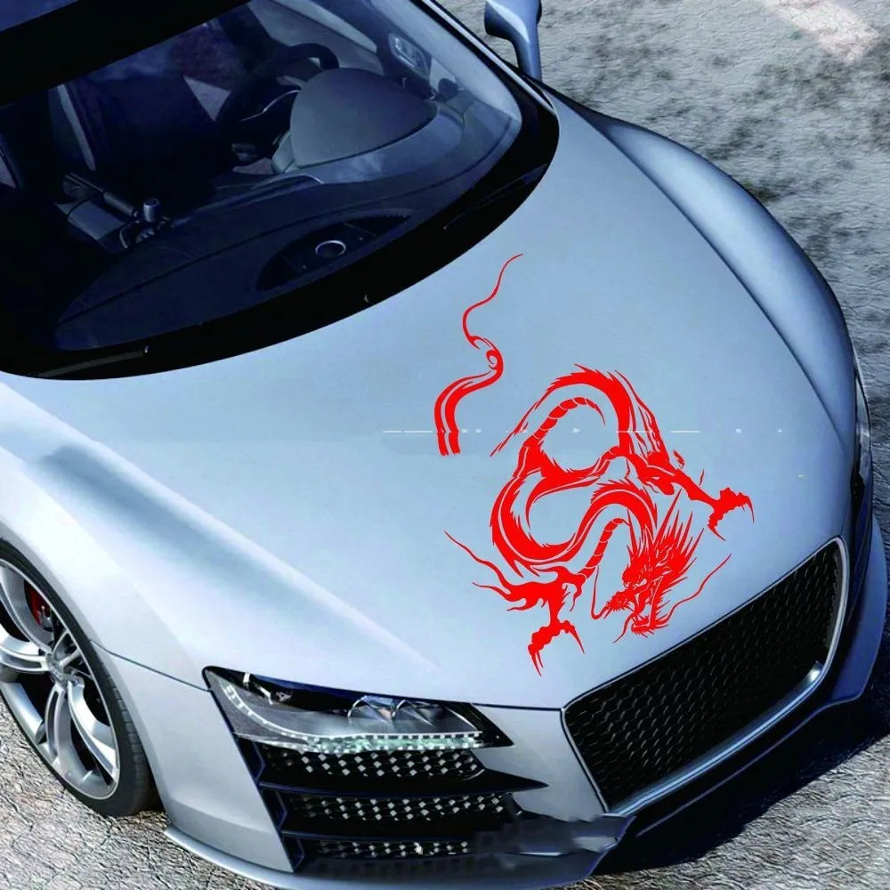 Dragon design car front sticker measuring 50x36 cm in PET vinyl material with multiple colour options