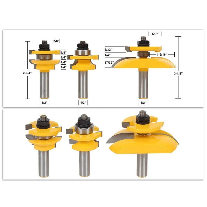 3-piece hard alloy forming cutter set with 25.4mm blade length and 42mm diameter
