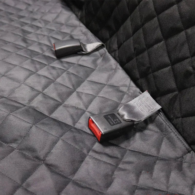 Black car dog mat with isolation net and pocket on rear seat, 137x147cm, 600D Oxford cloth