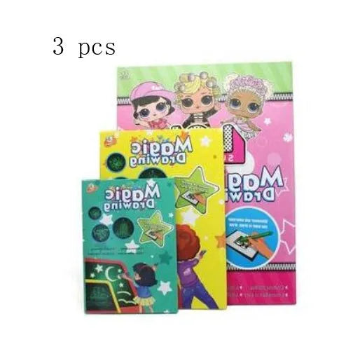 3D fluorescent board in A3 A4 A5 plastic sizes with colour box and pen options