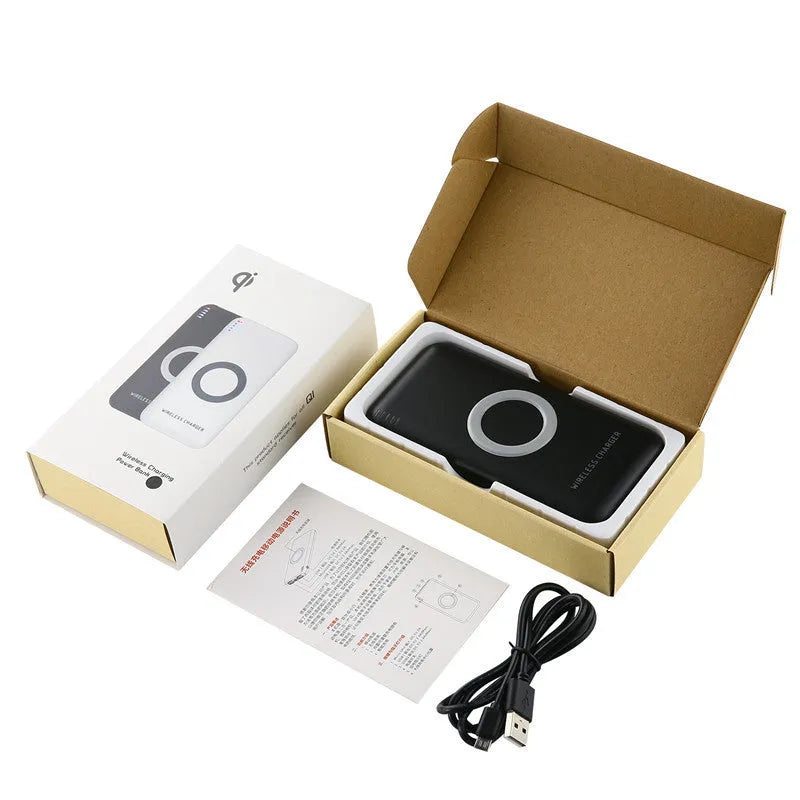 B100 wireless charging mobile power bank in black and white colour options