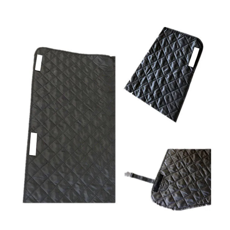 Black quilted cotton car trunk pet mat 174x190cm with PVC wear layer for dog boot protection
