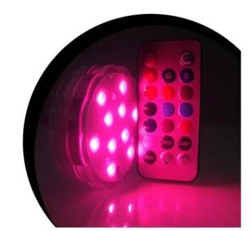 Colourful underwater LED light with remote control, 10 lamp heads, transparent PC shell, 7x2.2cm