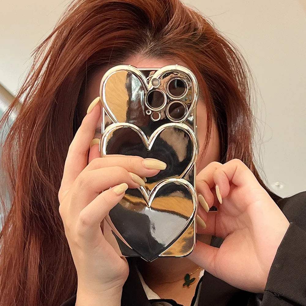 Electroplating Love design on a soft, flexible TPU mobile phone case for iPhone.