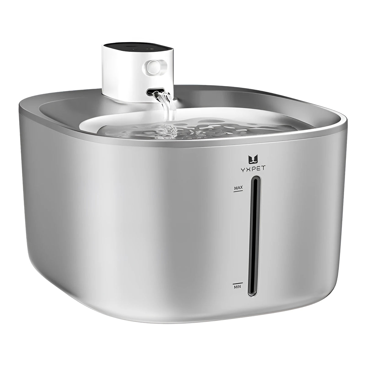 Stainless steel rechargeable automatic pet water dispenser with 4 litre capacity for cats and dogs