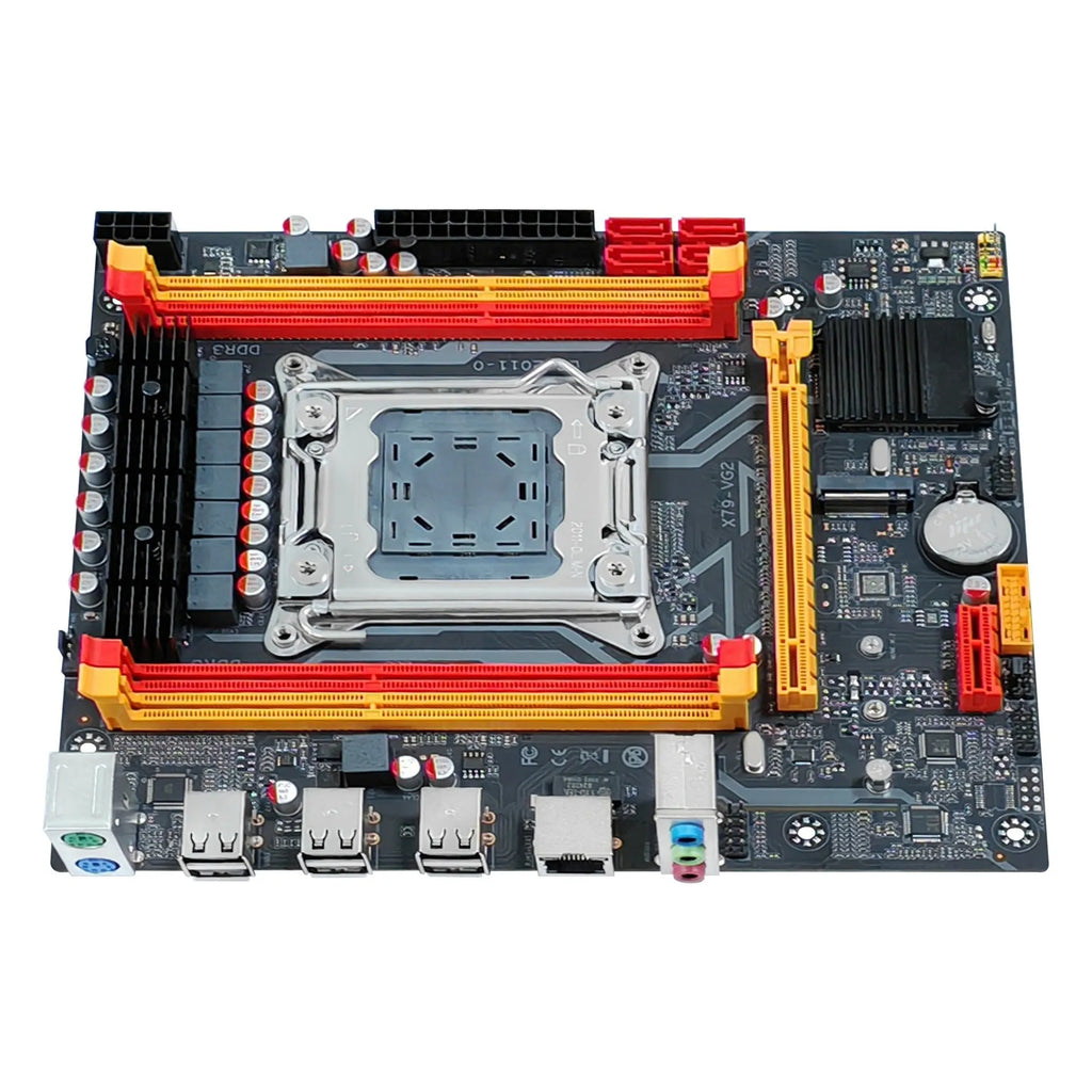 Desktop Motherboard LGA 2011 Socket DDR3 Four-Slot MicroATX Board Supports 128GB RAM M.2 SATA 6 USB Ports New Computer Motherboard Plastic Build