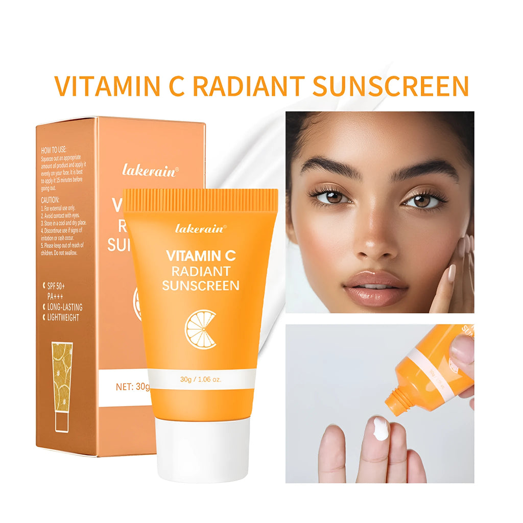 Lakerain Vitamin C sunscreen cream 30g tube for daily face moisturising and sun protection