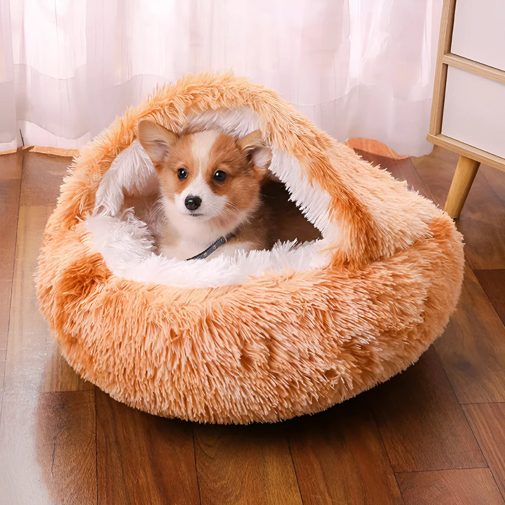 Semi-surrounded waterproof cloth dog kennel in a gradient colour, shown in a 50cm size.