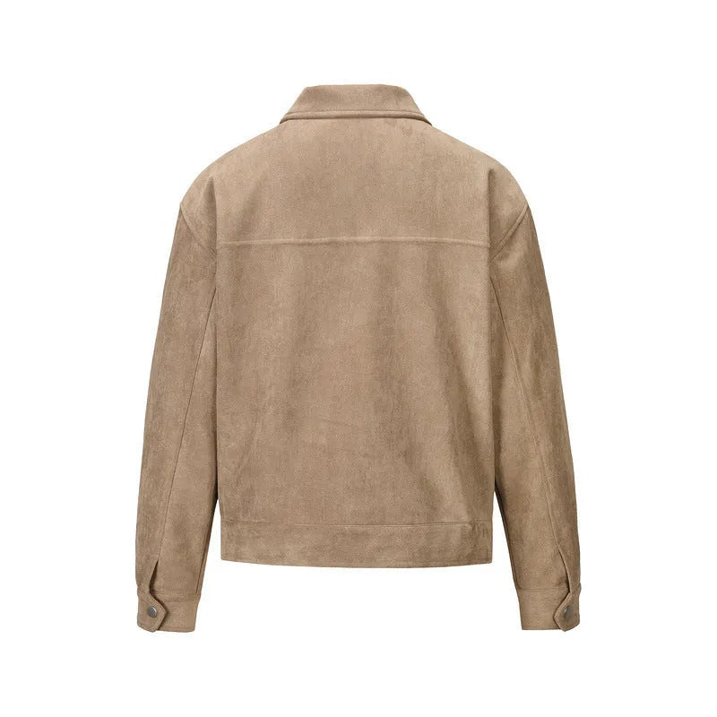 Men's thick zipper jacket with large pockets in slim fit design