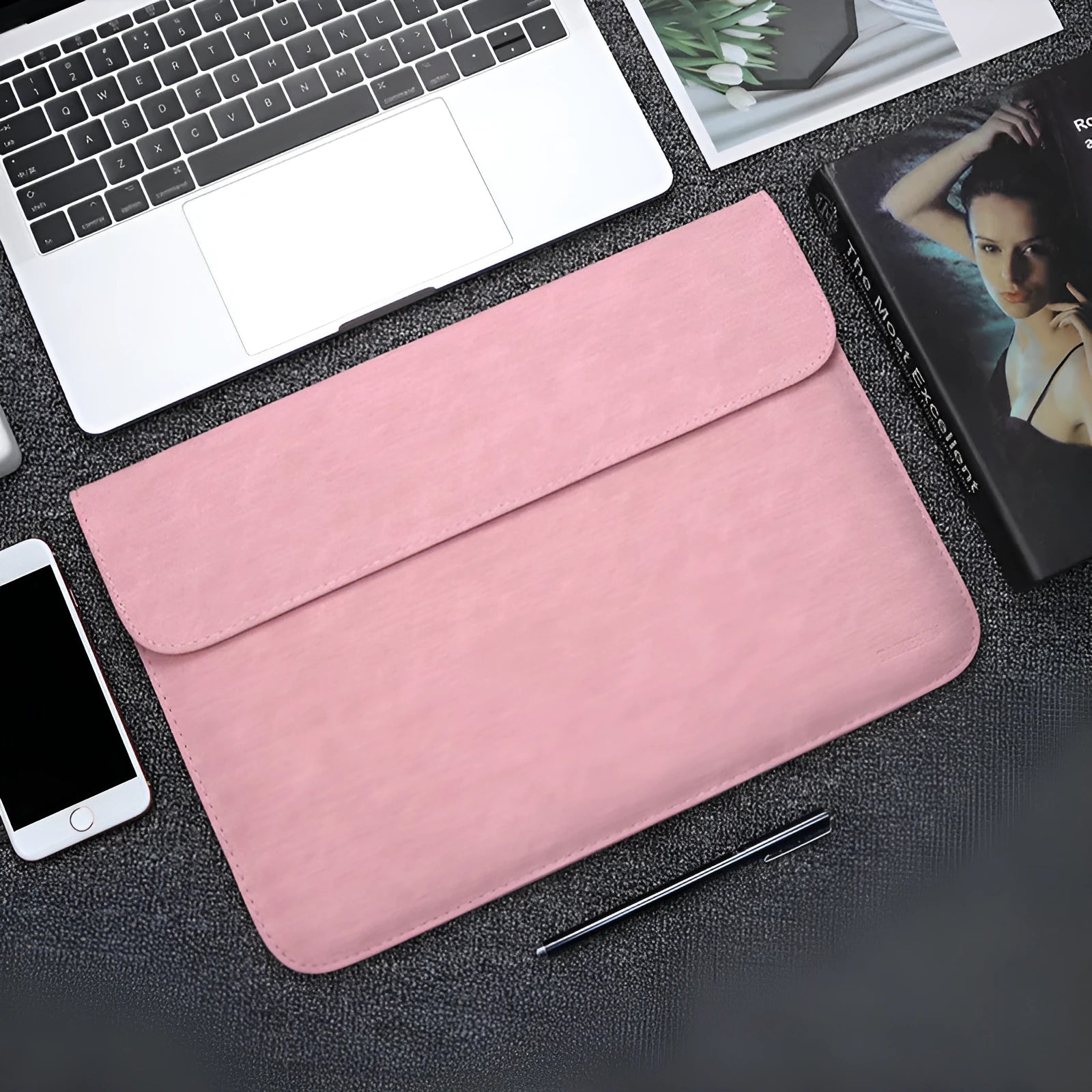 Black fleece flanged laptop liner pack suitable for 14 inch laptop dimensions 375x268mm