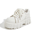 Spring muffin bottom leather shoes in beige or pink with viscose upper and rubber foam sole
