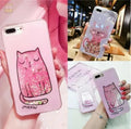 Set of four glittery cat design phone cases for iPhone models 6, 7, 8, and X.
