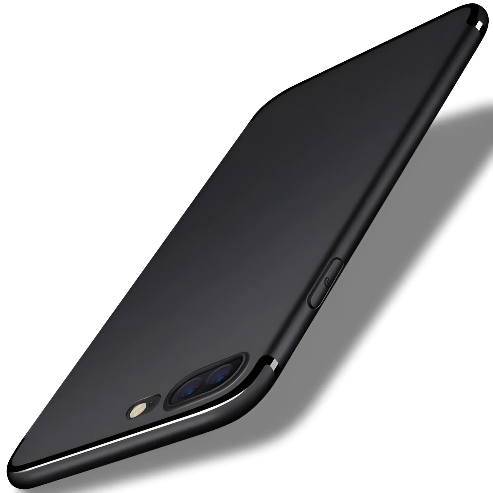 TPU silicone mobile phone case for iPhone in black, blue, red, and white colour options.