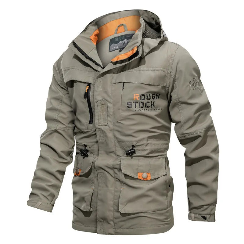 Men's hooded plus size jacket, loose fit, zip front, stand-up collar, 100% polyester, available in six colours