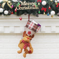 Christmas sock gift bag in non-woven fabric, 21.5 x 50.5 x 24 cm, with old man, snowman and elk designs.
