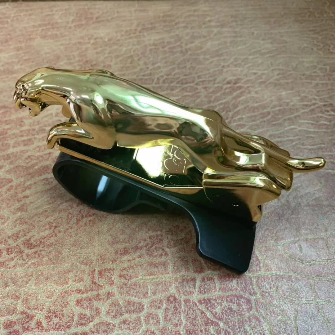 Car Leopard rotatable mobile phone holder in black mounted on car dashboard