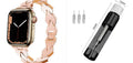 Metal chain steel band diamond strap for Apple Watch in silver on a 42/44/45/49mm case size