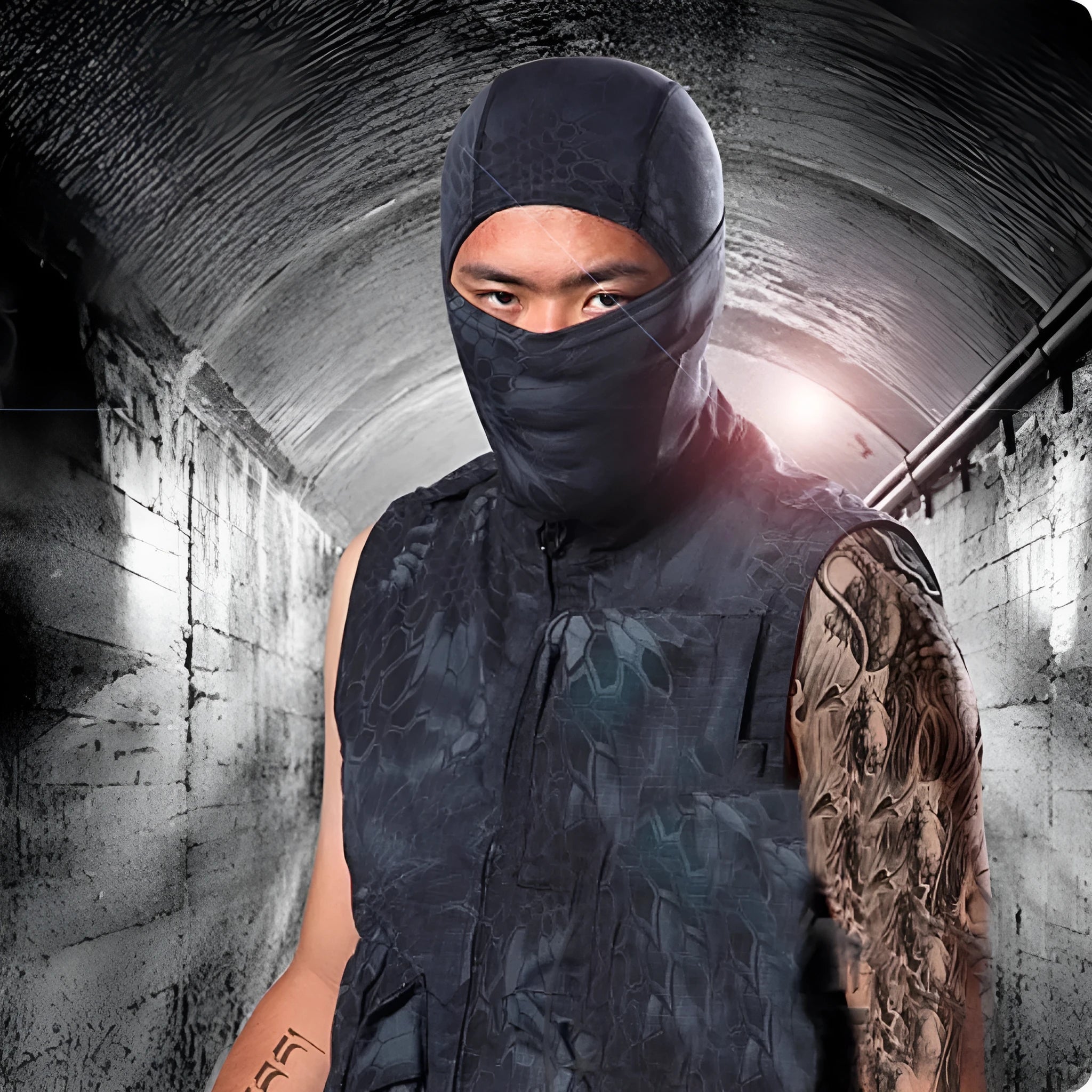 Men's sun protection fishing mask windproof pullover face cover in snow colour for outdoor sports
