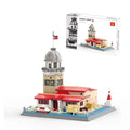 Wange building block set with over 800 small plastic pieces for constructing architectural landmark models.