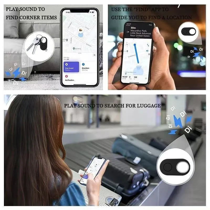 ITag anti-loss GPS tracker for keys and backpack, available in black, light blue, pink, white colours