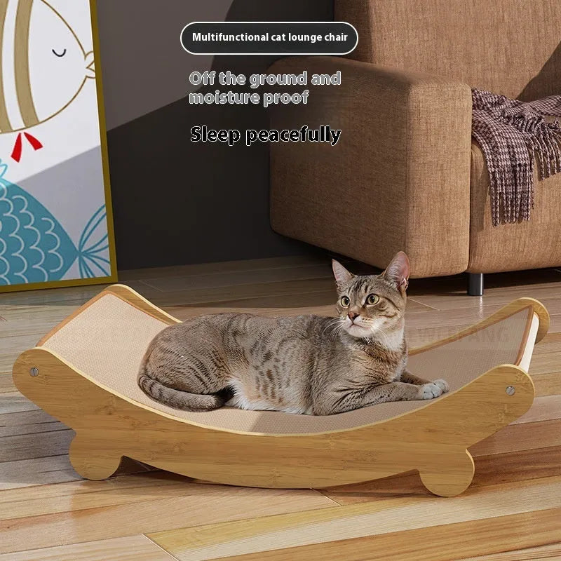 U-shaped sisal cat scratch board lounge chair in pastoral style with three size options