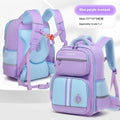 Children's waterproof canvas school backpack in solid colour with curved shoulder straps and spine protection