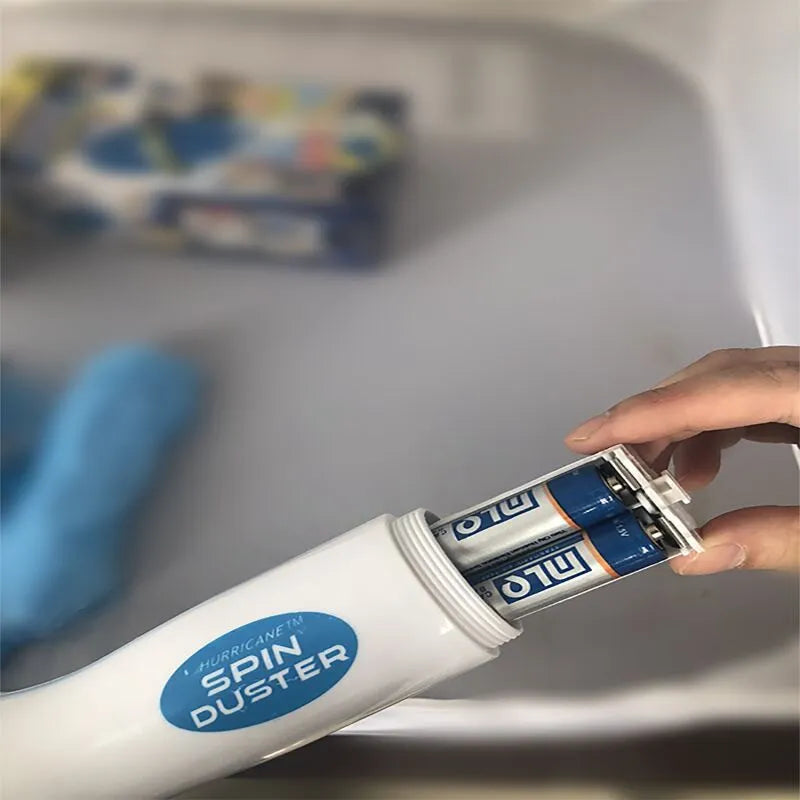 Blue electric dust cleaner with electrostatic bristles for ceiling fan and blind cleaning