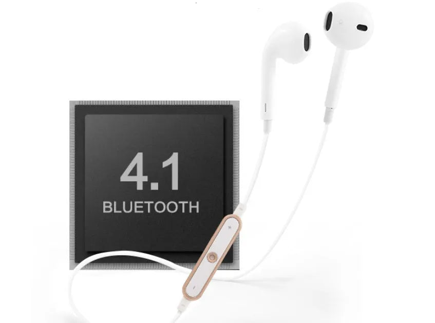 Black Bluetooth wireless headset with 41mm charging case for iPhone compatibility.