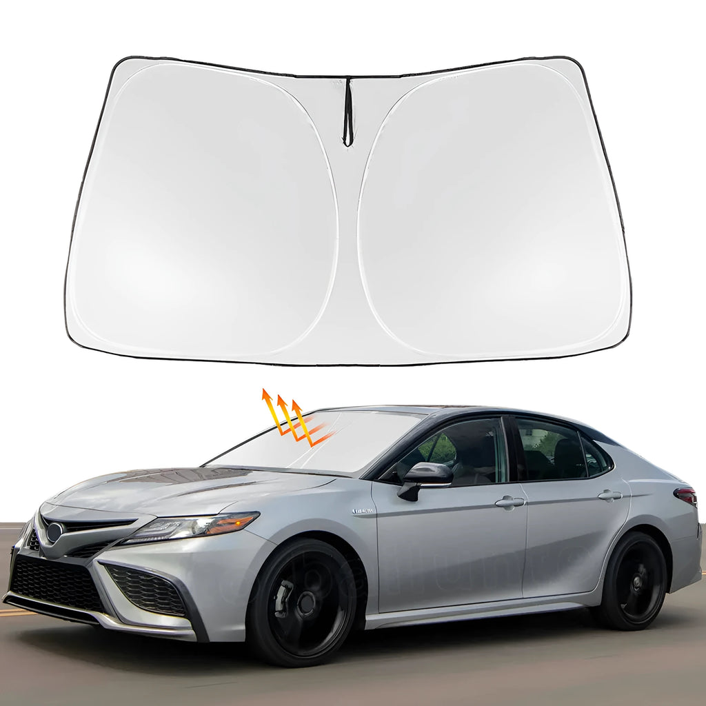Silver car windshield sunshade designed for Toyota NOAH XOVY 90 series vehicles.