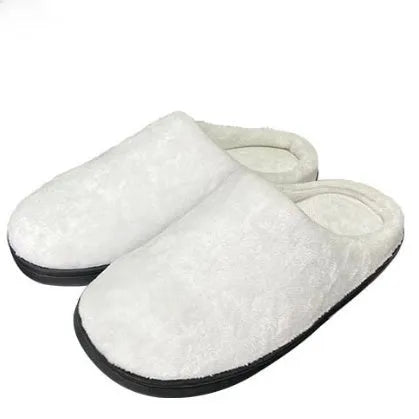 Pattern printed women's flannel slippers with a TPR sole, shown in a single colourway.