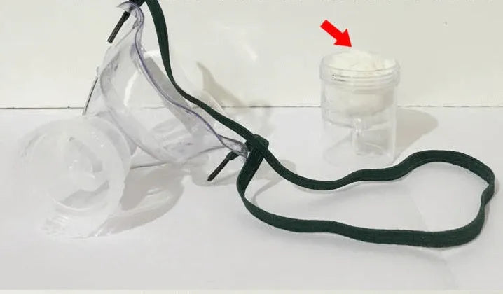 Clear coloured soft rubber mask aid strap for preventing glasses fogging with disposable masks.
