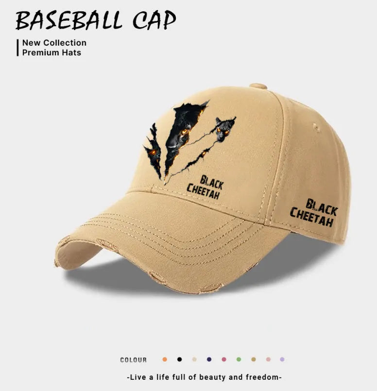 Men's casual beige polyester baseball cap in European and American style