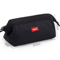 Large Oxford cloth pencil case with double zipper closure in dark blue, black, or yellow colour options.