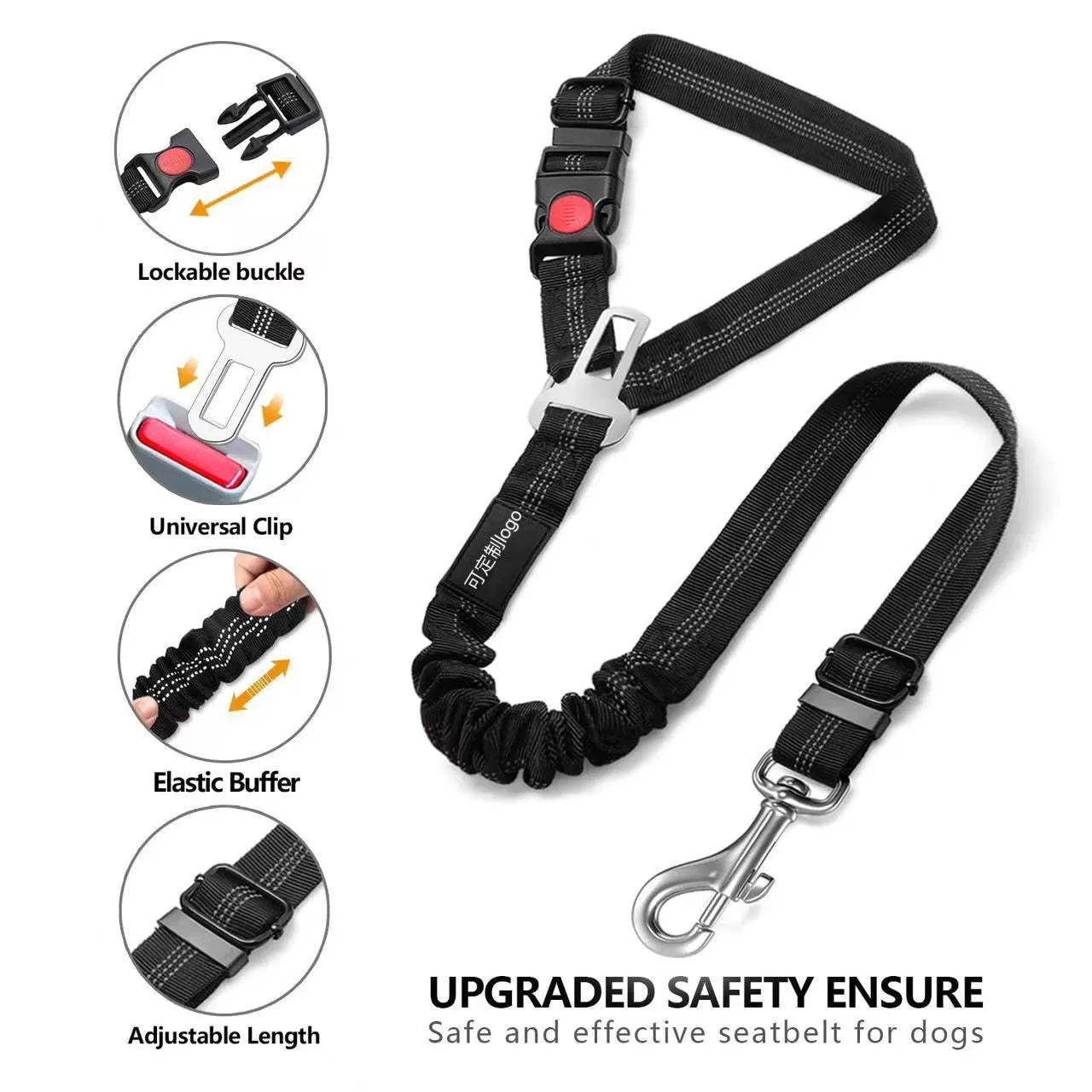 Nylon dog tow rope leash with metal buckle in a choice of eleven colours