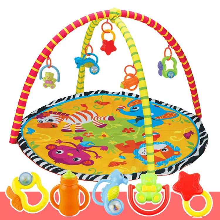 Velvet baby gymnastic rack game blanket crawling carpet for teenagers with small animal design