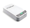 UV disinfection box for mobile phones with USB ports, showing internal compartment.