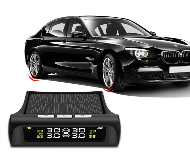 Wireless solar tyre pressure monitor T88A colour screen black external sensor for car tyres