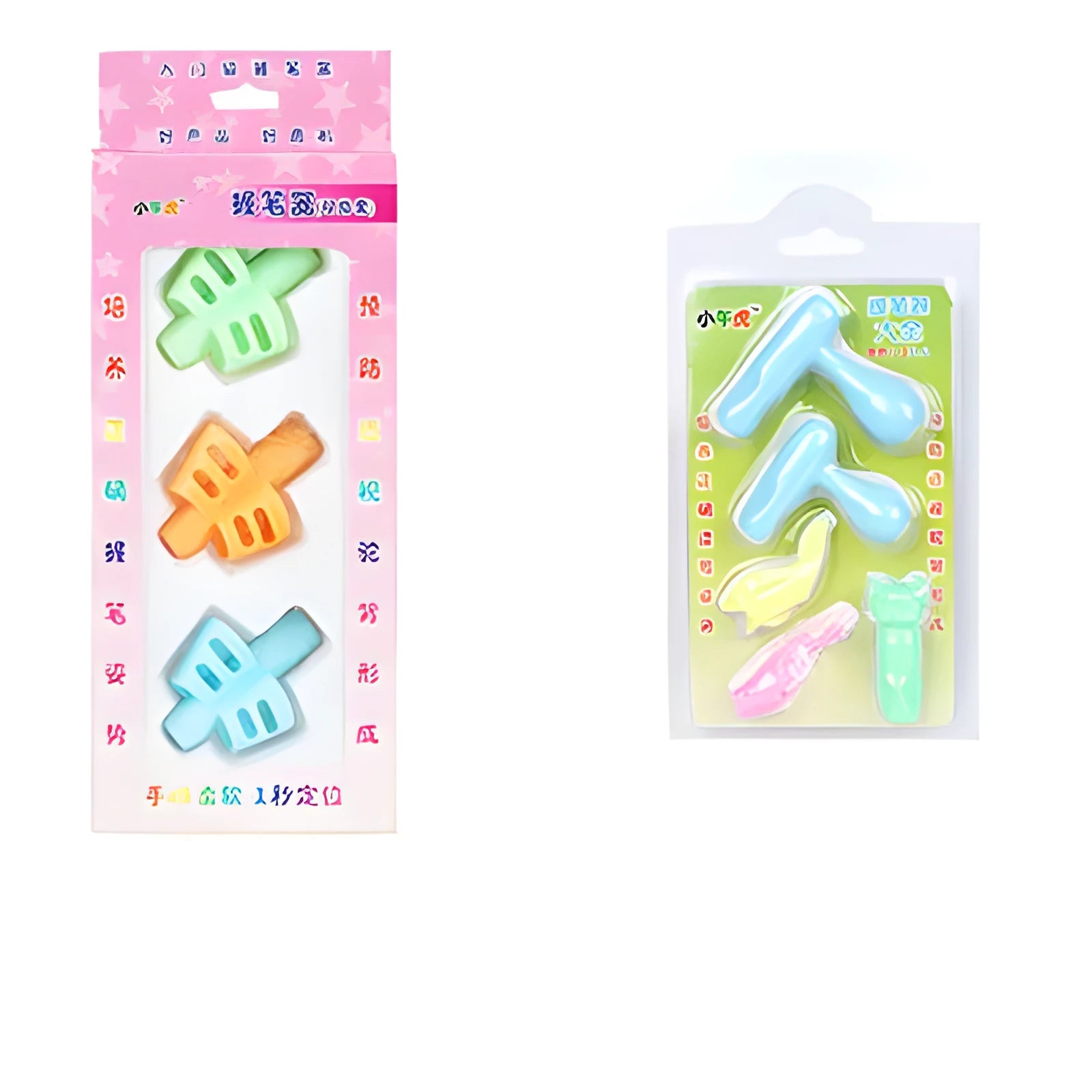 Children's soft rubber posture correction pen holder with cartoon character design