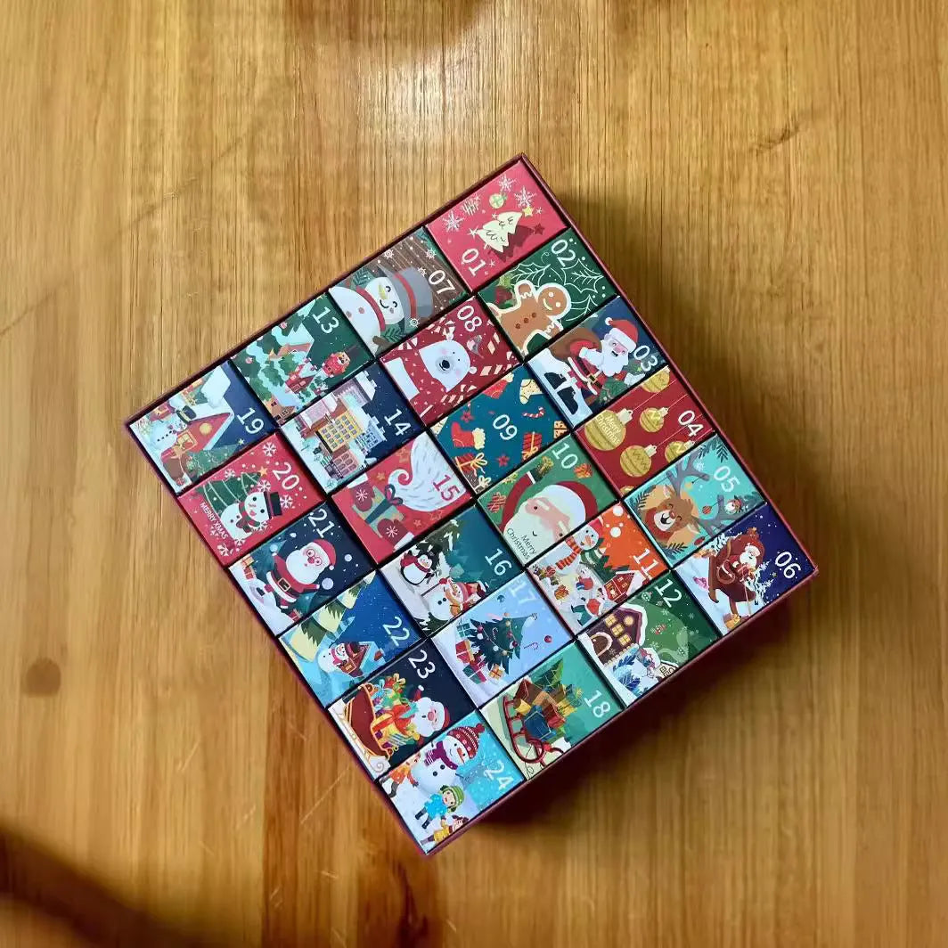24-grid Christmas puzzle blind box countdown calendar box made of paper, 70x50 cm