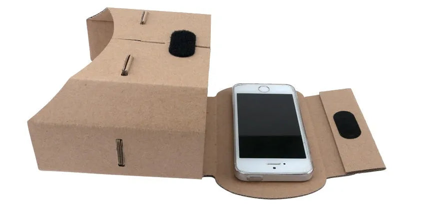 Cardboard virtual reality glasses viewer for smartphones between 4 and 6 inches screen size.