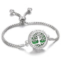 Hollow stainless steel aromatherapy bracelet with electroplated alloy finish, adjustable 24cm length and cotton pad